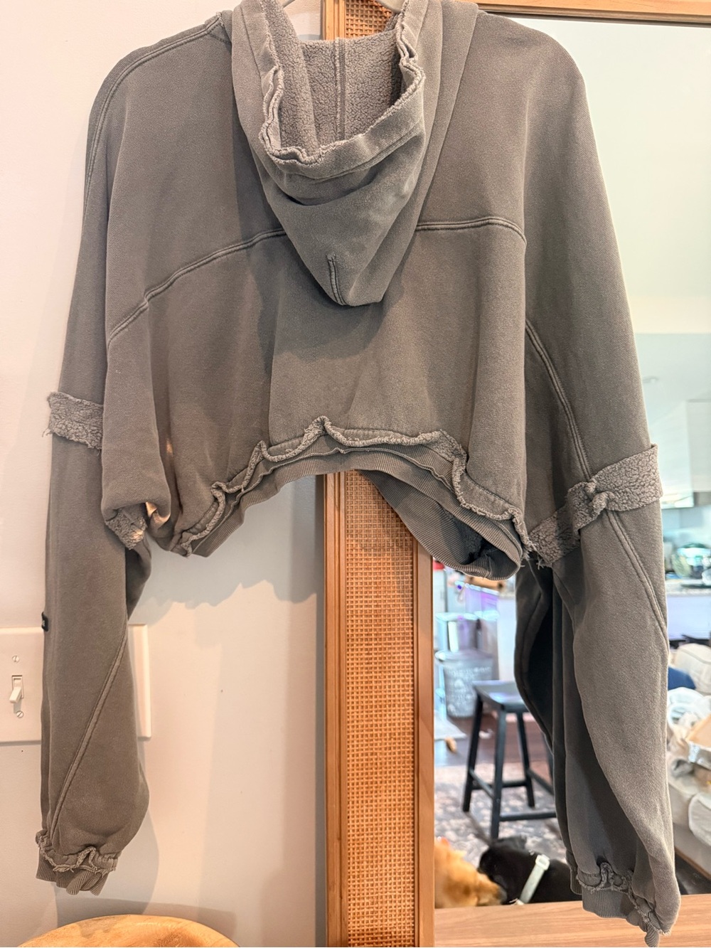 Joah Brown Deconstructed Cropped Zip Hoodie Washed Black M/L - Picture 6 of 16